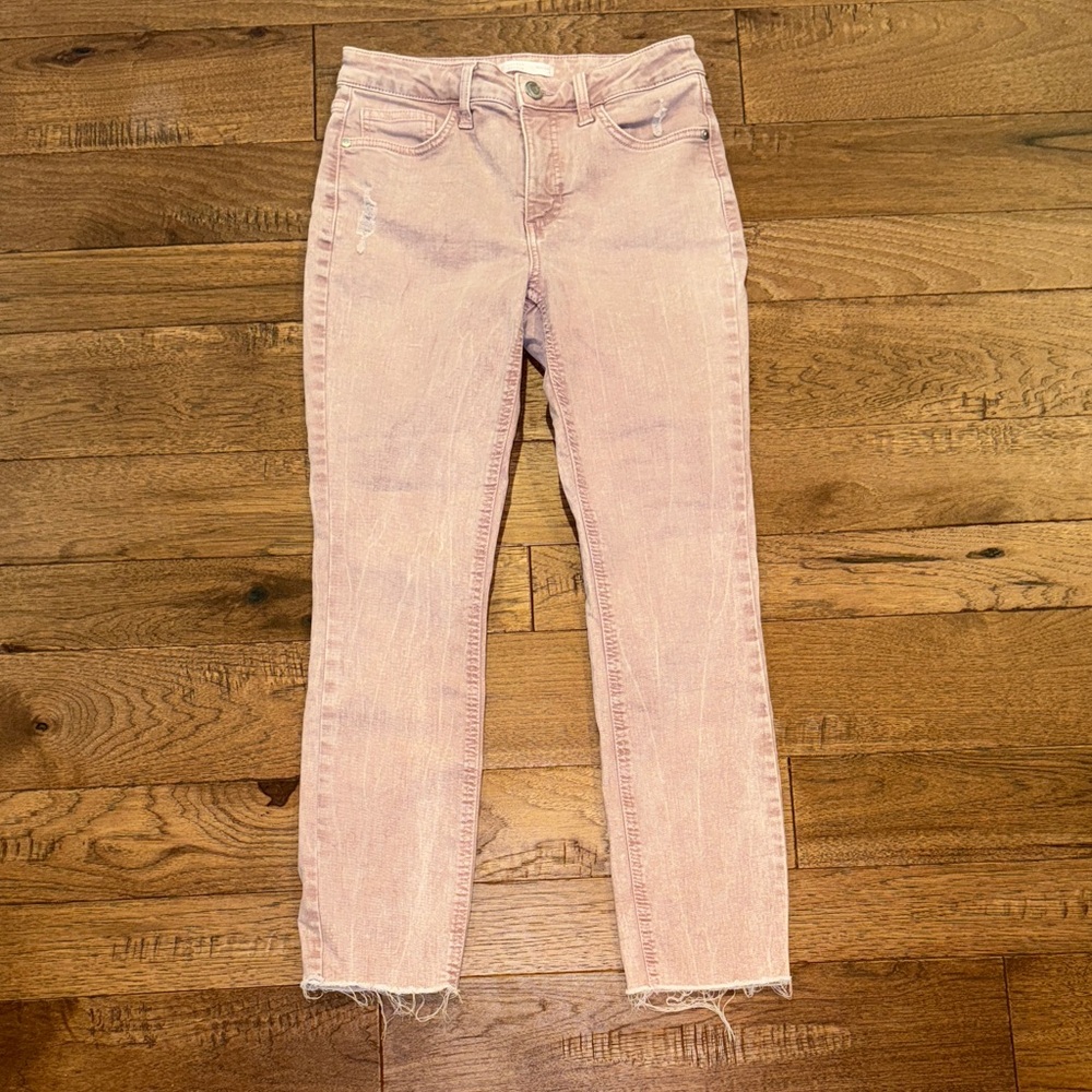 LC Lauren Conrad Skinny Ankle Pink Denim - Size 2 - Distressed Jeans